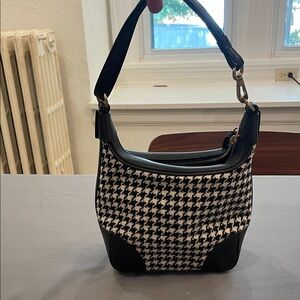 Coach Black and White Houndstooth Shoulder Bag